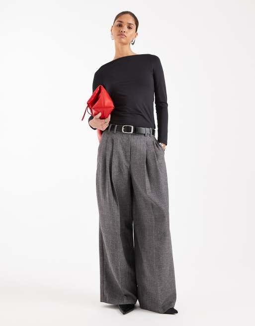 ASOS DESIGN - Sort tætsiddende overdel med lige hals og lange ærmer, 3 af 4
