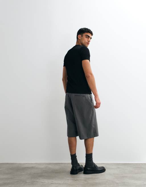 ASOS DESIGN - Sort tætsiddende T-shirt i ribbet materiale med hak i halsen, 5 af 5