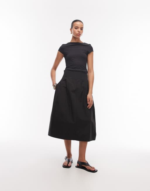 ASOS DESIGN - Sort tætsiddende top med smalle ærmer og rund ryg, 3 af 4