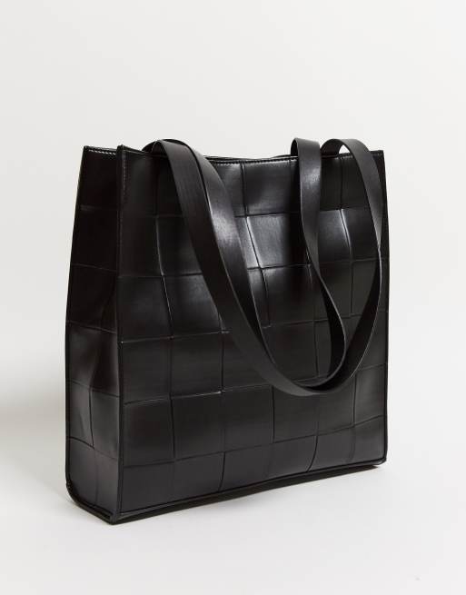 ASOS DESIGN - Sort vævet shoppertaske