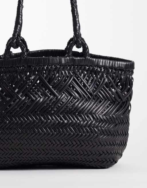 ASOS DESIGN - Sort vævet tote i læder, 4 af 4