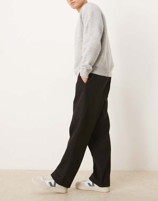 ASOS DESIGN - Sorte afslappede pull-on-bukser i tapered pasform, 2 af 5