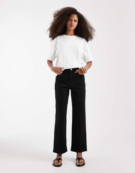 ASOS DESIGN - Sorte ankellange jeans med lige ben og komfort-stretch - view 1