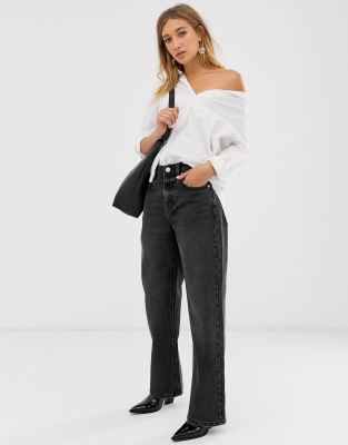 ASOS DESIGN — Sorte autentiske dad jeans