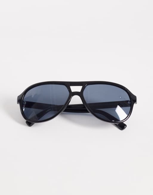ASOS DESIGN - Sorte aviator-solbriller med sorte glas, 3 af 3