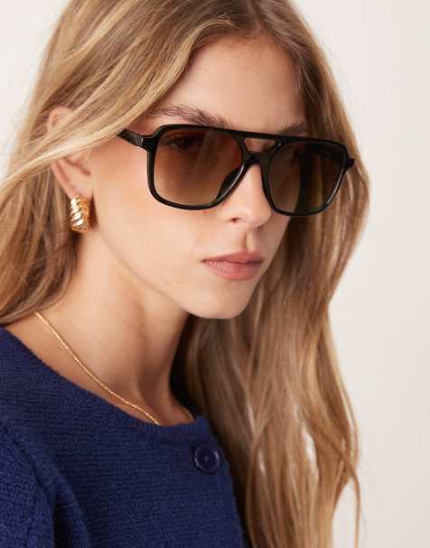 ASOS DESIGN - Sorte aviator-solbriller - view 1