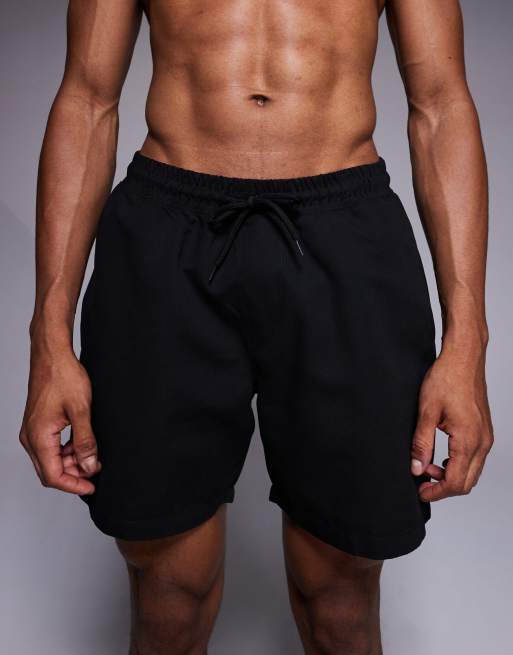 ASOS DESIGN - Sorte badeshorts i mellemlang længde, 4 af 5