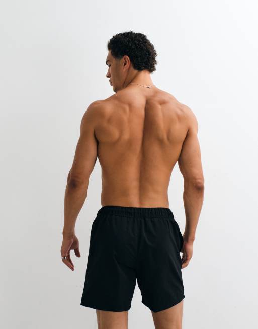 ASOS DESIGN - Sorte badeshorts i mellemlang længde, 4 af 5