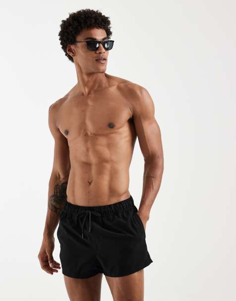 ASOS DESIGN - Sorte badeshorts i superkort længde - view 1