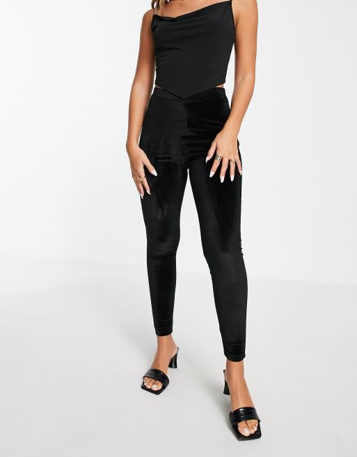 ASOS DESIGN - Sorte basisleggings i velour