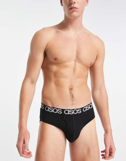 ASOS DESIGN - Sorte briefs med metalfarvet logo-taljebånd, 4 af 4