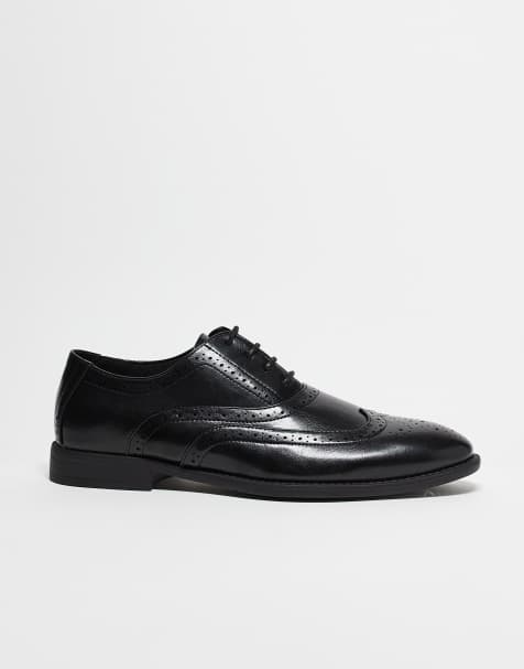 ASOS DESIGN - Sorte broguesko med snørebånd - view 1