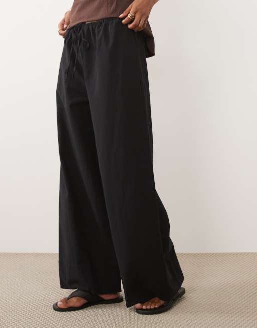 ASOS DESIGN - Sorte bukser i hørblanding, 2 af 5