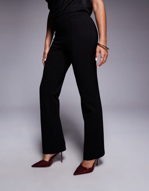 ASOS DESIGN - Sorte bukser med lige ben og pintucks samt slids i sømkanten, 2 af 5