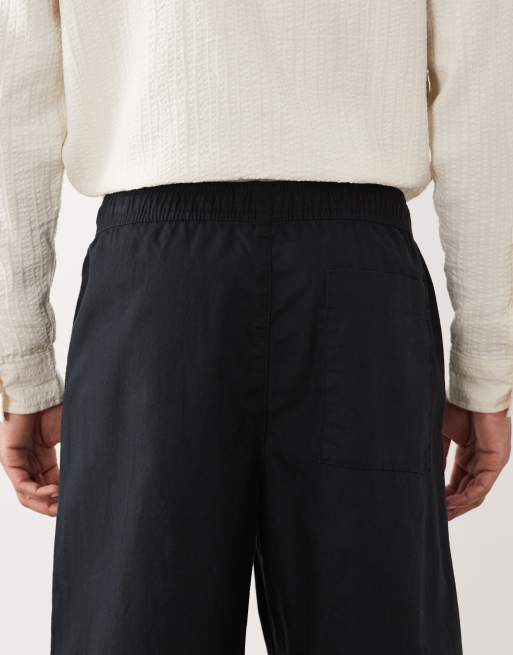 ASOS DESIGN - Sorte bukser med poset pasform i hørblanding, 5 af 5