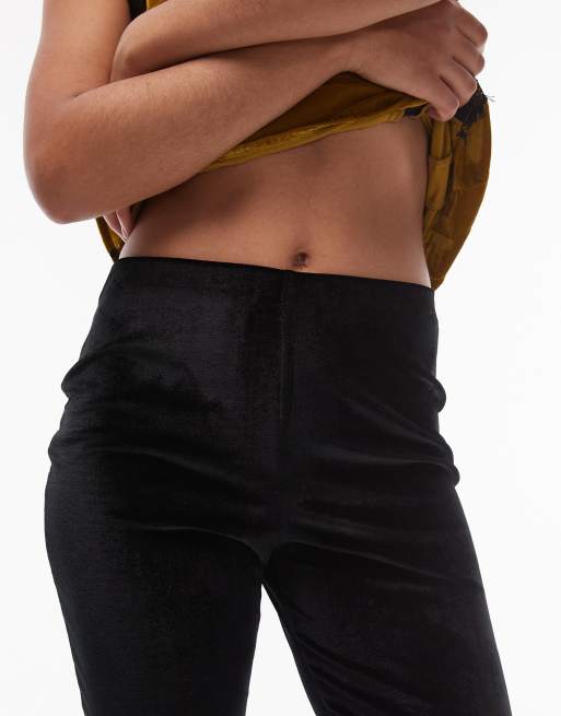 ASOS DESIGN - Sorte capribukser i velour med sideslidsdetalje, 4 af 5