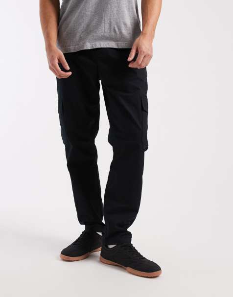 ASOS DESIGN - Sorte cargobukser i ripstop-materiale med tapered fit - view 1