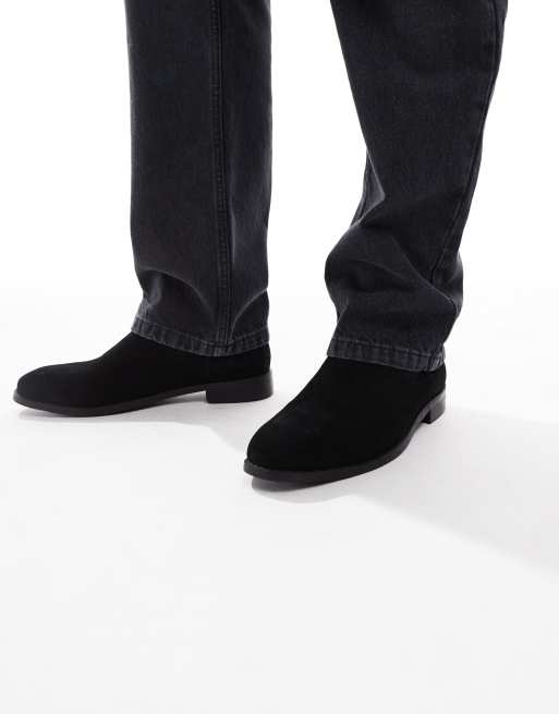ASOS DESIGN - Sorte Chelsea-støvler i ruskind, 3 af 4