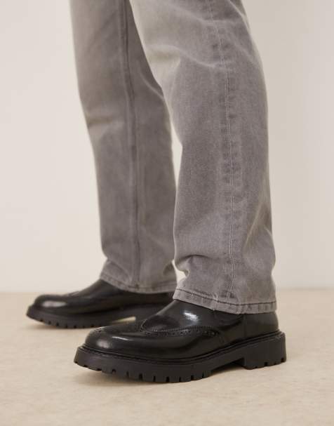 ASOS DESIGN - Sorte Chelsea-støvler med chunky sål i poleret læder - view 1
