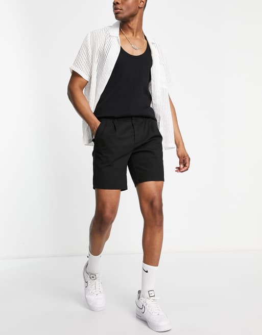 ASOS DESIGN - Sorte cigaret-chinoshorts i almindelig længde , 3 af 4
