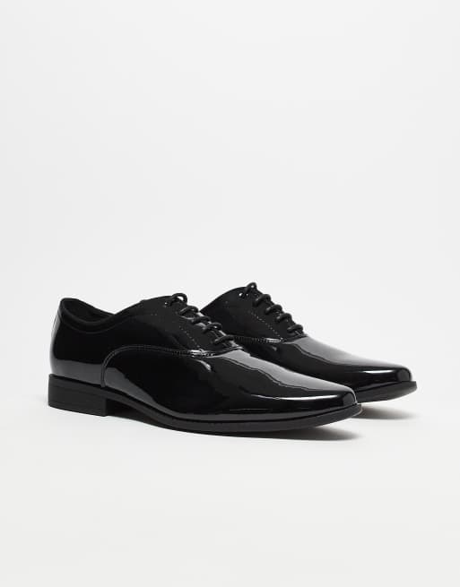 ASOS DESIGN - Sorte Derby-sko med snørebånd i lak, 2 af 5