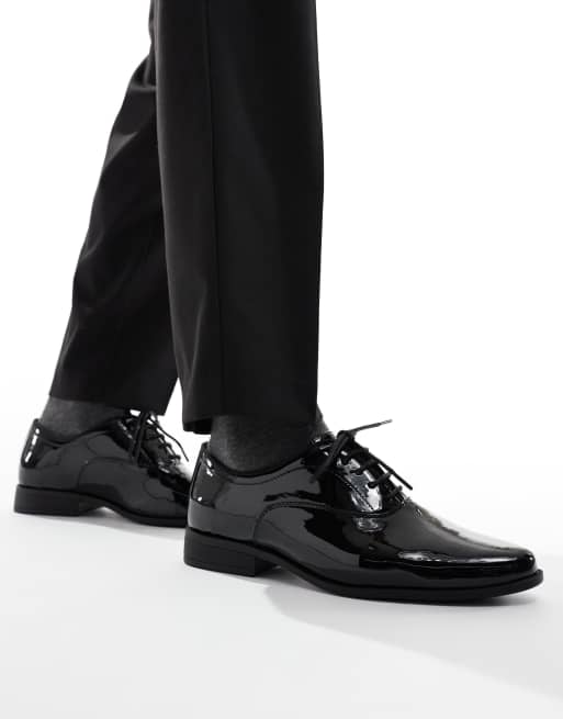 ASOS DESIGN - Sorte Derby-sko med snørebånd i lak, 5 af 5