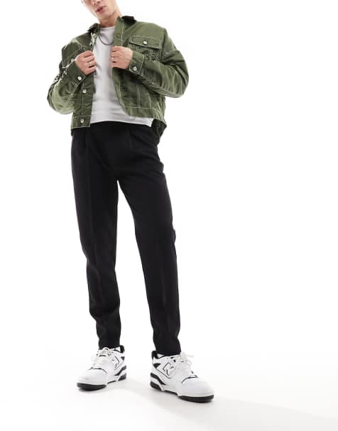 ASOS DESIGN - Sorte elegante bukser i tapered stil - view 1