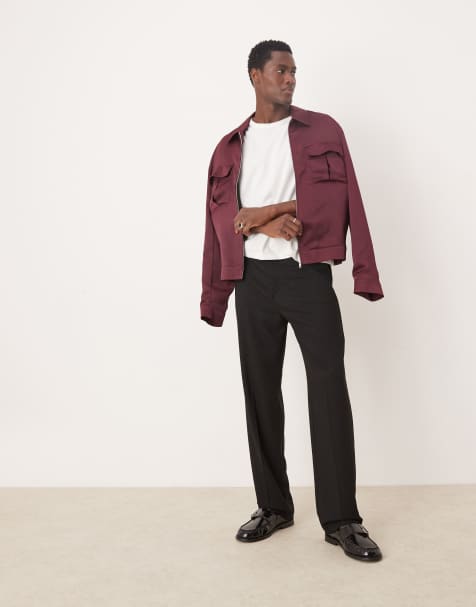 ASOS DESIGN - Sorte elegante bukser med høj talje, lige ben og glitrende finish - view 1