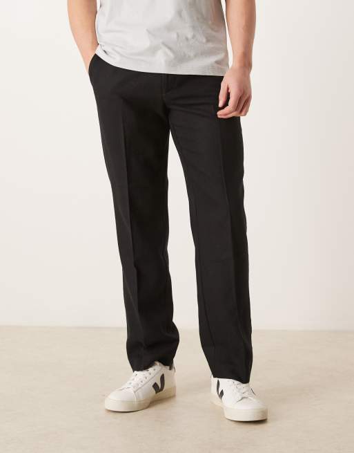 ASOS DESIGN - Sorte elegante bukser med lige ben og møntlomme i uldblanding, 2 af 5