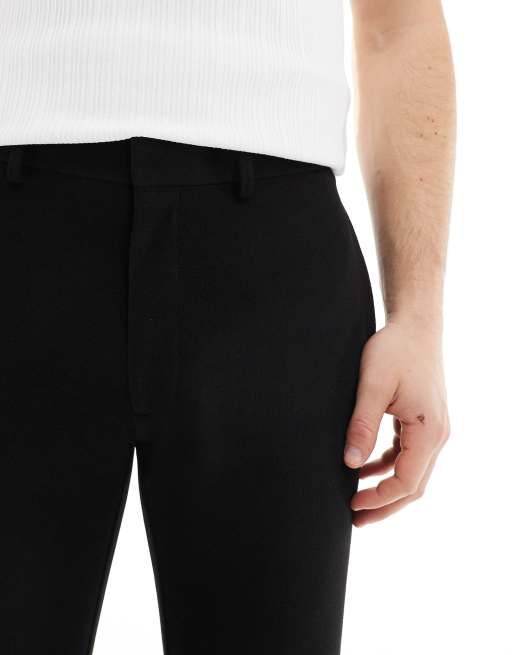 ASOS DESIGN - Sorte, elegante og skinny bukser med svaj og plisseret kant, 5 af 5
