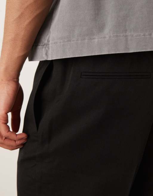 ASOS DESIGN - Sorte elegante pull-on-bukser i tapered pasform, 5 af 5