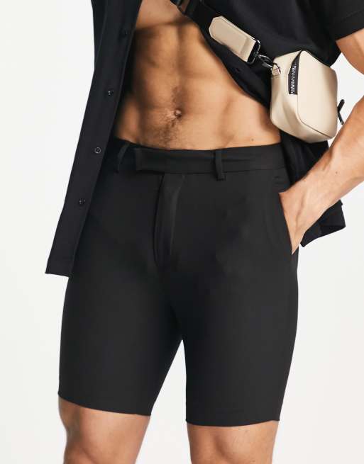 ASOS DESIGN - Sorte elegante skinny-shorts, 4 af 4