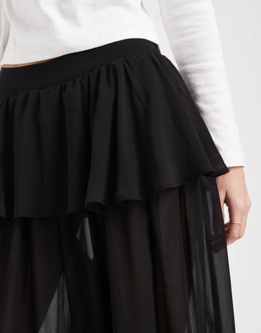 ASOS DESIGN - Sorte gennemsigtige ballonbukser med nederdelsoverlag, 5 af 5
