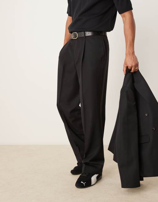 ASOS DESIGN - Sorte habitbukser med ben med vidde, 2 af 5