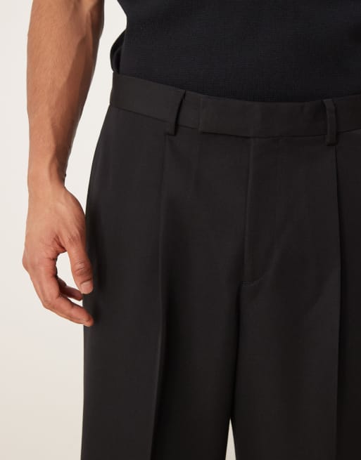 ASOS DESIGN - Sorte habitbukser med ben med vidde, 3 af 5