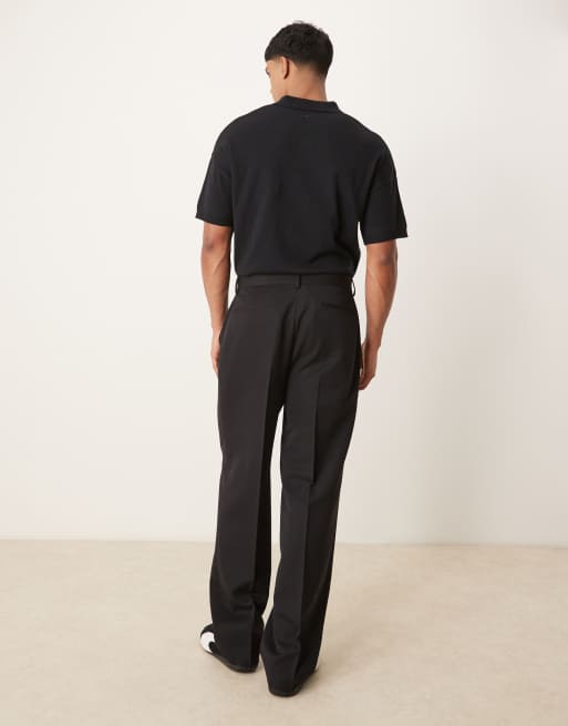 ASOS DESIGN - Sorte habitbukser med ben med vidde, 5 af 5
