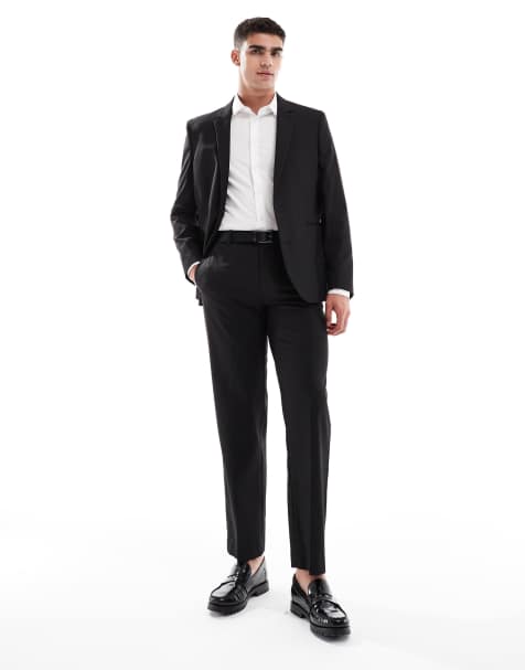 ASOS DESIGN - Sorte habitbukser med lige ben - view 1