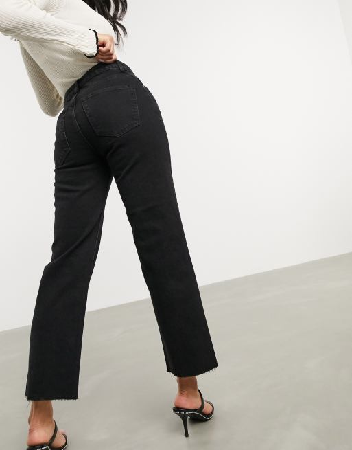 ASOS DESIGN — Sorte højtaljede jeans med stræk og svaj, 2 af 4