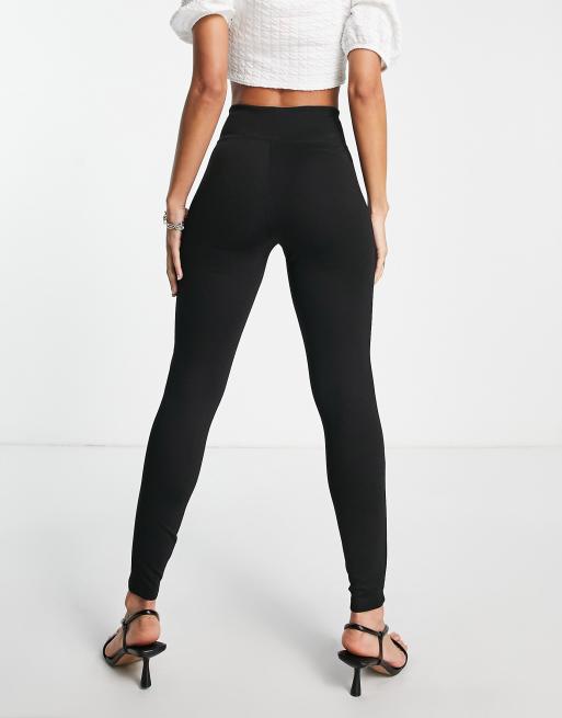 ASOS DESIGN - Sorte højtaljede leggings i kraftig ponte, 2 af 4