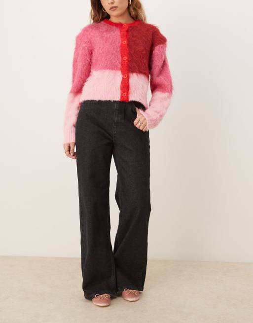 ASOS DESIGN - Sorte højtaljede løse jeans
