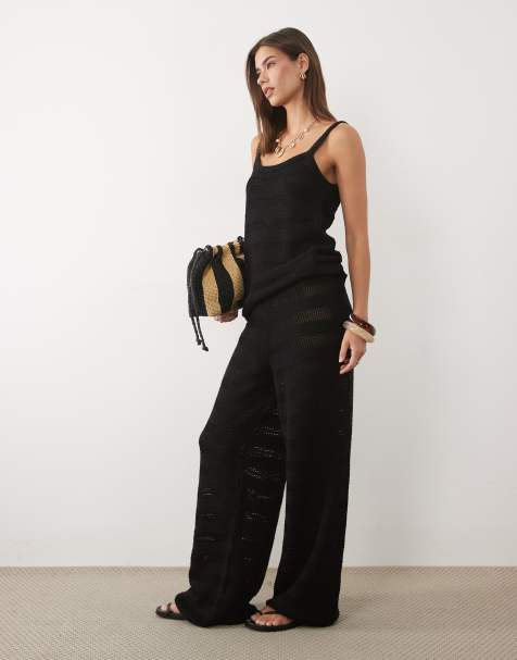ASOS DESIGN - Sorte hæklede bukser - view 1