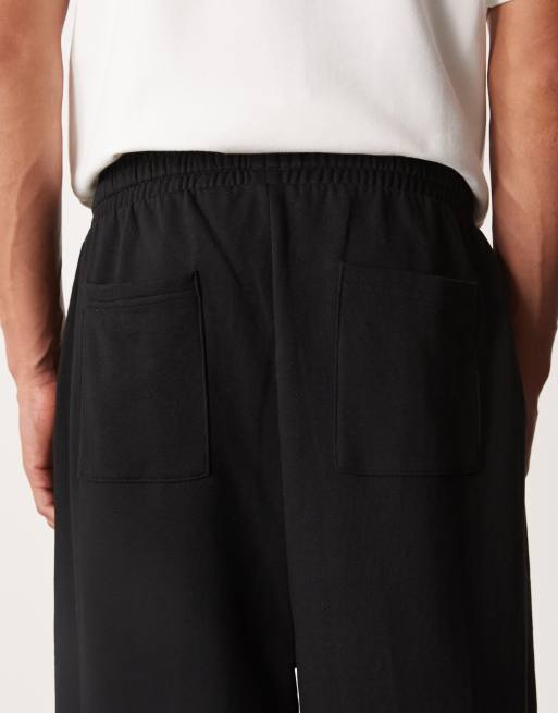 ASOS DESIGN - Sorte joggingbukser med vide ben og plisseringer, 5 af 5
