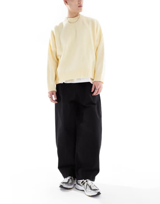 ASOS DESIGN - Sorte kanvasbukser i oversized og baggy pasform 