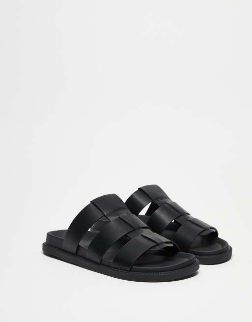 ASOS DESIGN - Sorte klassiske sandaler med remme