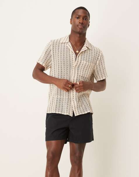 ASOS DESIGN - Sorte korte shorts i hørblanding - view 1