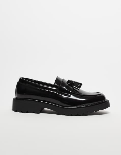 ASOS DESIGN - Sorte loafers i imiteret læder med kvaster - view 1