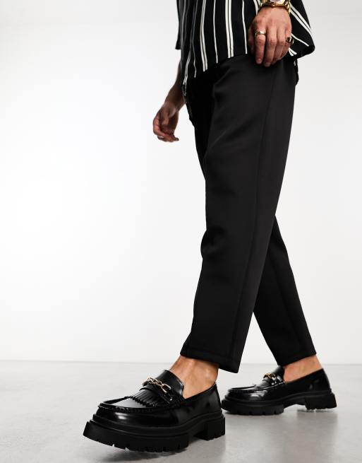 ASOS DESIGN - Sorte loafers i læder med chunky sål og kvastdetalje, 2 af 4