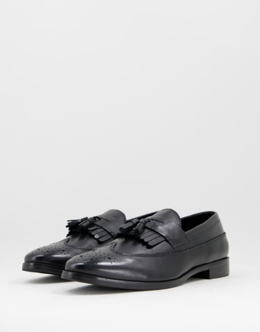 ASOS DESIGN - Sorte loafers i poleret læder