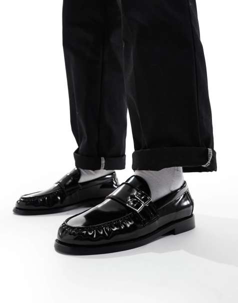 ASOS DESIGN - Sorte loafers med spænde - view 1