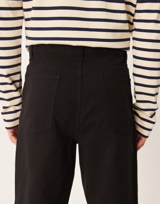 ASOS DESIGN - Sorte løstsiddende bukser med lige ben, 5 af 5
